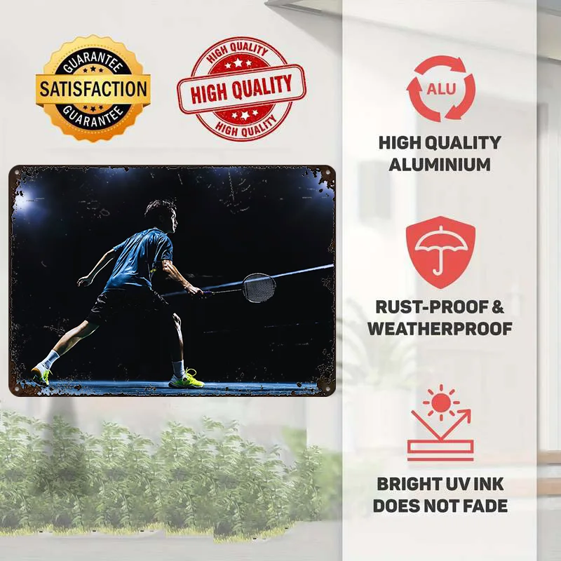 Металлическая винтажная таблич – обзор и цена Badminton Poster